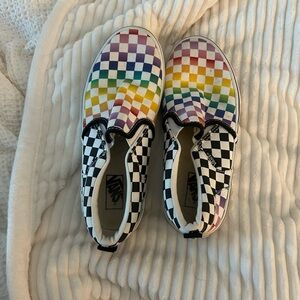Vans Kids Multicolor Checkerboard Slip-Ons